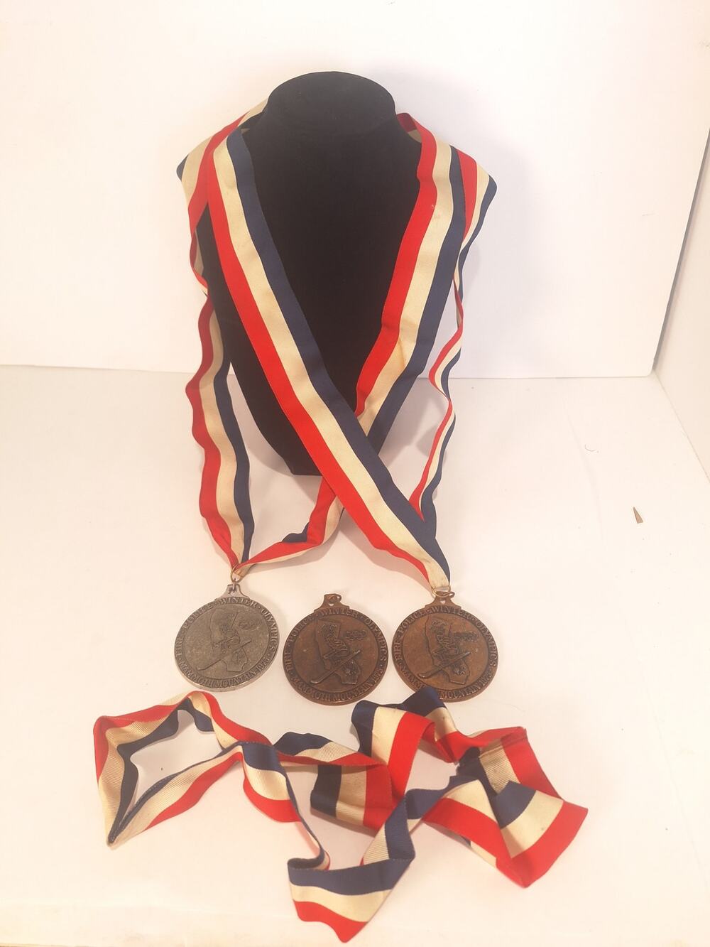 1975 Mammoth Mountain Police & Fire Winter Games Medal Set (3) w Ribbons
